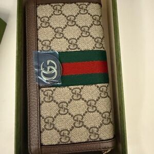 Gucci Beige and Brown Key & Card Holder